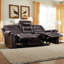 Canapé inclinable manuel rembourré 85 po en similicuir avec console cachée-232907178