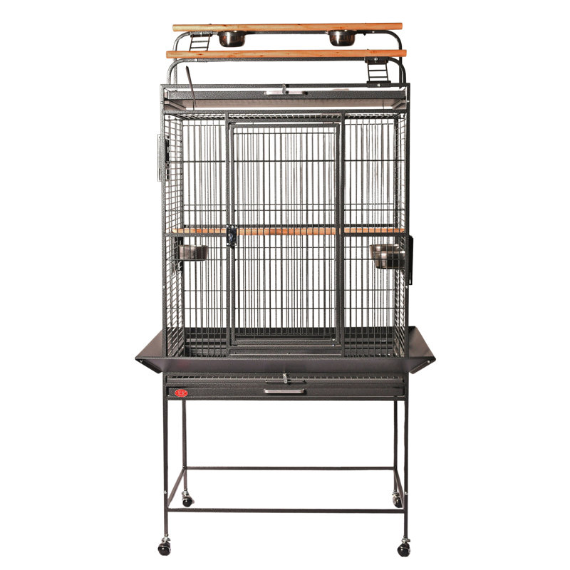 Grande cage de jeu supérieure noire, Noir, 66 " H x 32 " W x 23 " D