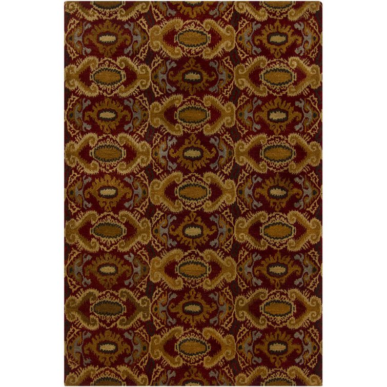 Rupec Brown/Red Abstract Area Rug