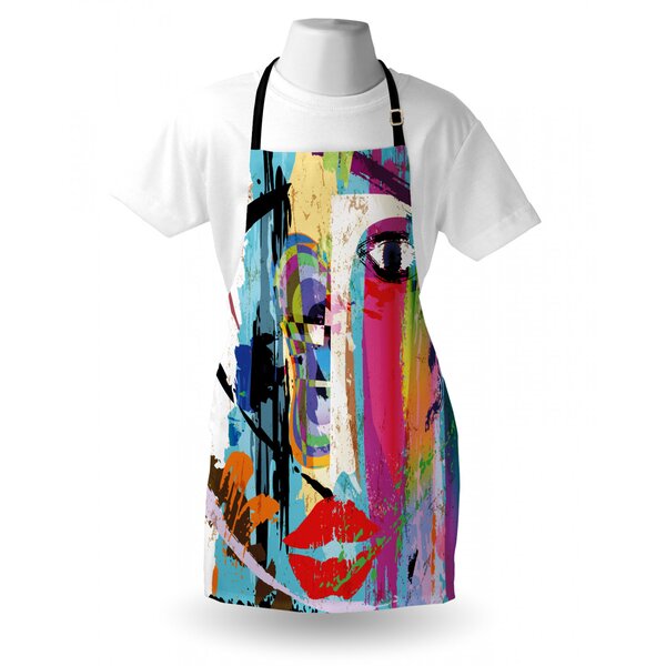Golf Apron, Silhouette of Men Playing Golf Game Champion Modern Abstract  Graphic Art, Unisex Kitchen Bib with Adjustable Neck for Cooking Gardening