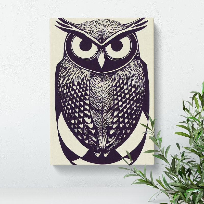 Fabulous Owl Abstract - Wrapped Canvas, 60cm H x 40cm W
