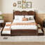 Queen Size Platform Bed With With 2 Big Drawers-107287789