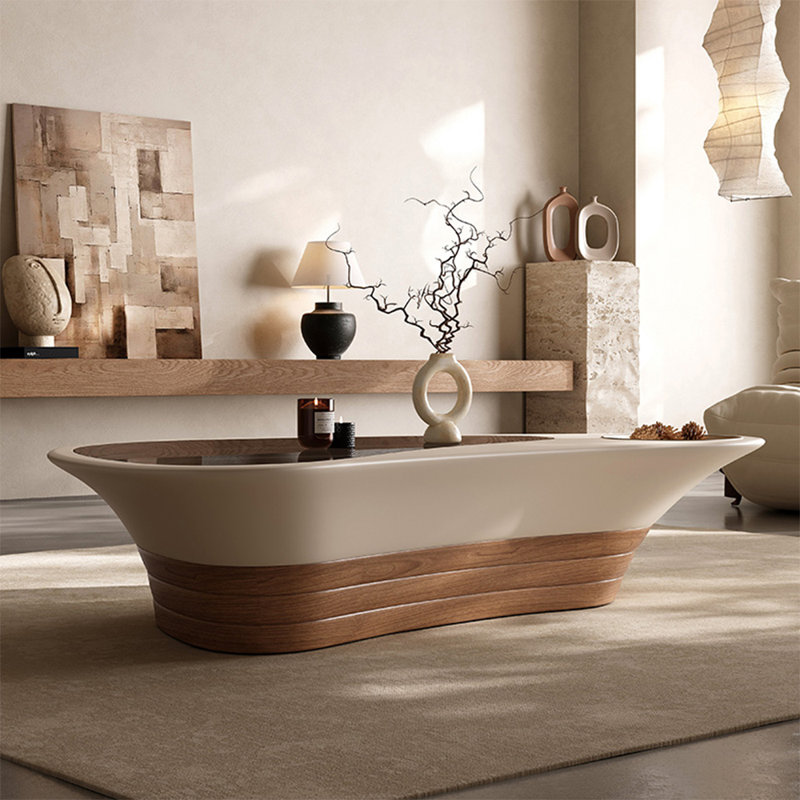 Bayat Single Solid Wood Coffee Table with Glass Top, No-Assembly Required