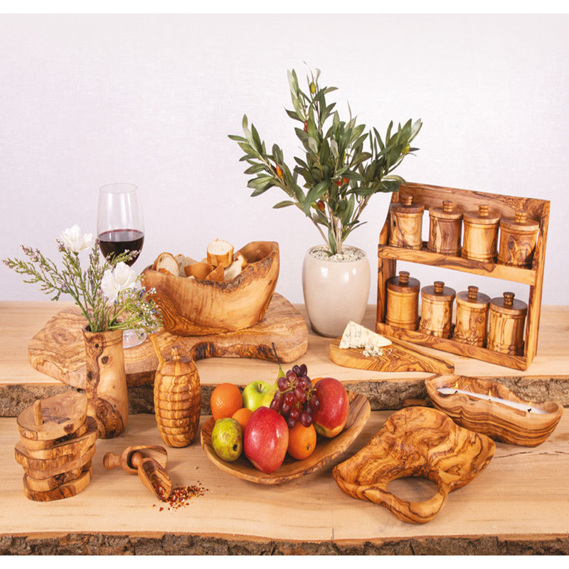 Olive Wood Spice Spoon 10cm - Set Of 6, 2cm H x 2cm W x 6cm D