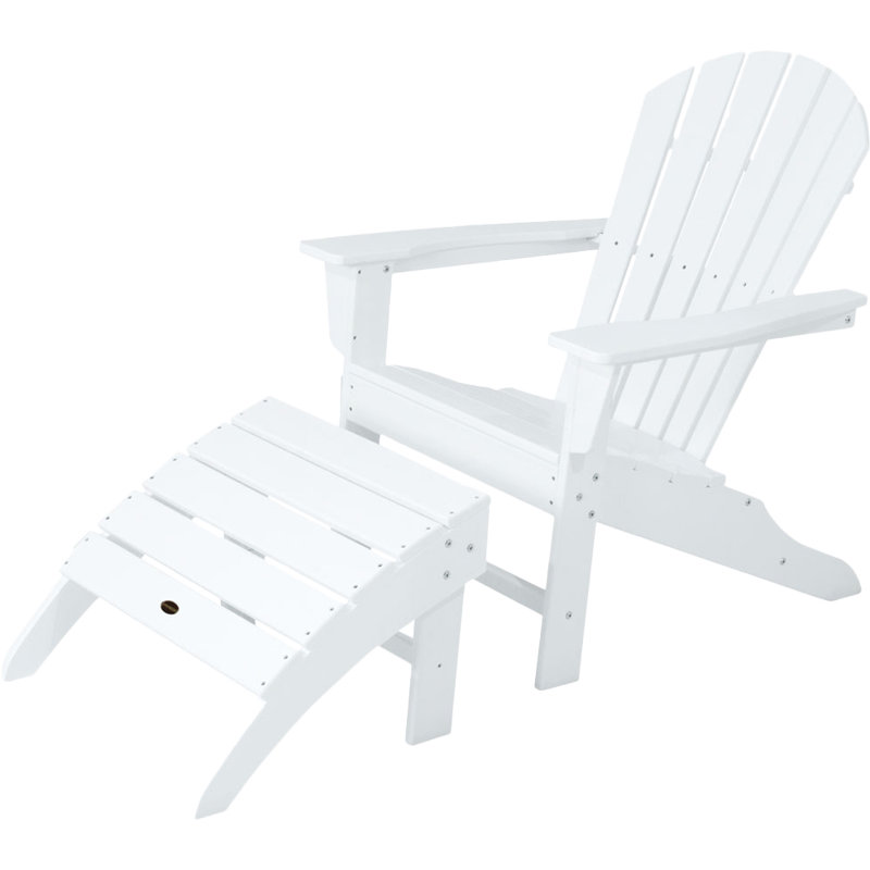 POLYWOOD South Beach 4-Piece Adirondack Set, White