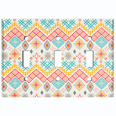 Patterned 3 - Gang Toggle Light Switch Standard Wall Plate
