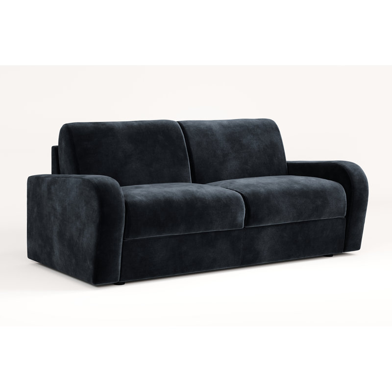 Jay-Be® Deco Sofa Bed with e-Sprung™ Mattress - Three seater - Luxe Velvet, 81cm H x 196cm W x 100cm D, Charcoal