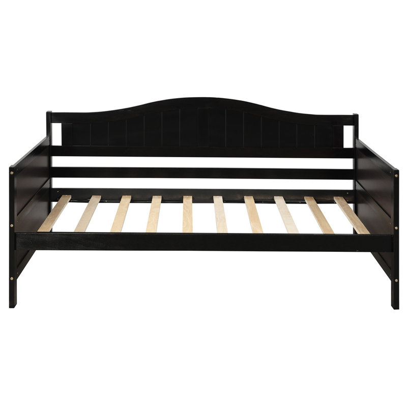 Twin Wooden Daybed with Trundle Bed, Sofa Bed for Bedroom Living Room,Espresso(OLD SKU:WF192861AAP), Espresso