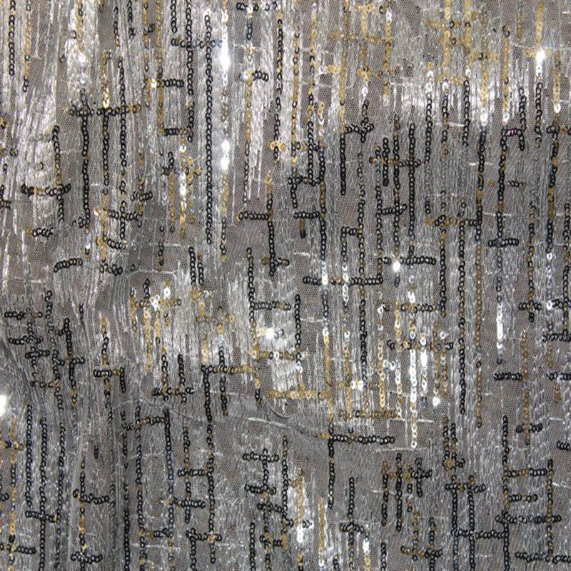 Tissu Stanley, Blanc / argent