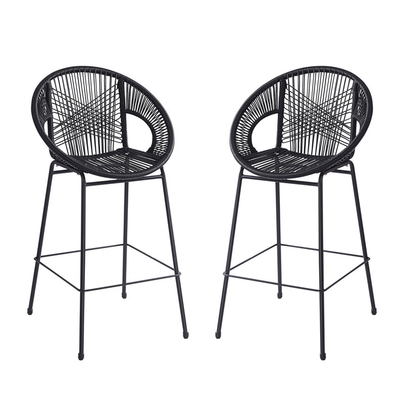 Tabouret de bar d'extérieur Ferrara, 2 pièces Ferrara, Noir