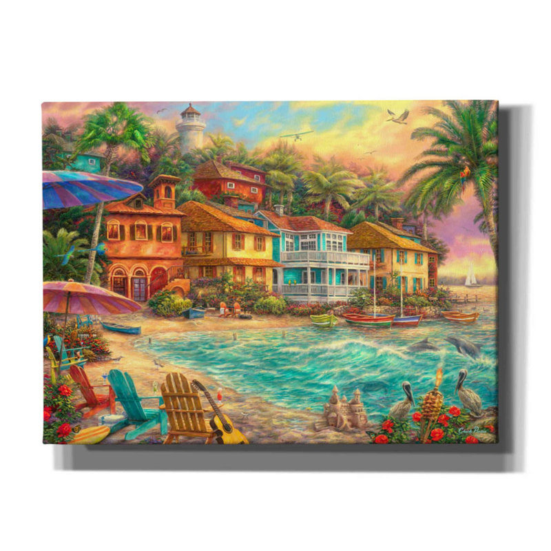 «Island Time» par Chuck Pinson, art mural sur toile, L 16 po x H 12 po