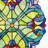 12"H Blue Tiffany Stained Glass Window Panel