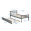 Structure de lit plateforme robuste en bois avec lit gigogne escamotable-1913430671