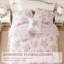 Ensemble de literie floral rose, 1 place et 1 place et demie, en microfibre pour des chambres confortables