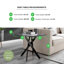 Atal Marble Effect Sofa Side Table - Glass Topped Metal Leg Small Table-885646985-885646989