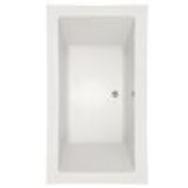 Kayla 74'' x 42'' Soaking Acrylic Bathtub, White, Polished Brass