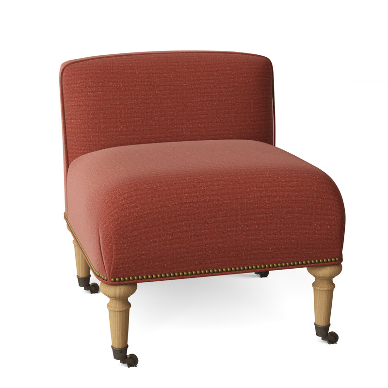 Chloe Slipper Chair, Stepping Stones Ivory, Amber, Antique Brass Small