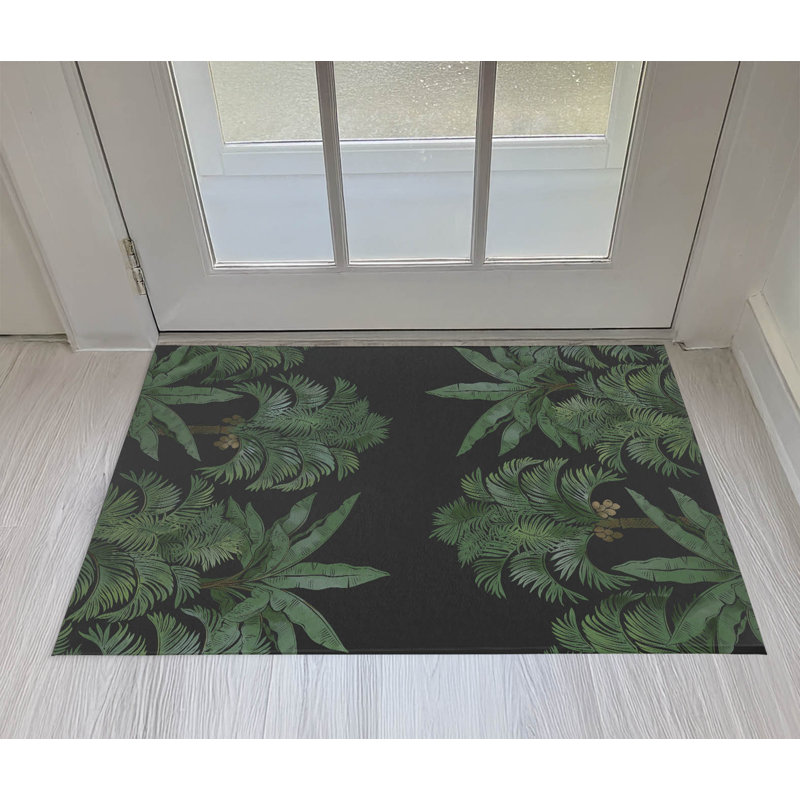 Paillasson intérieur antidérapant In the Jungle, Gris anthracite, L 48 po x L 72 po