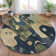 Machine Washable Indoor/Outdoor Xhevrie Navy Rug