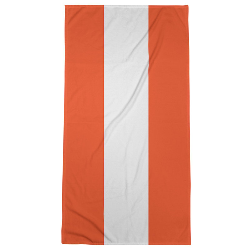 Beach Towel, Orange/White