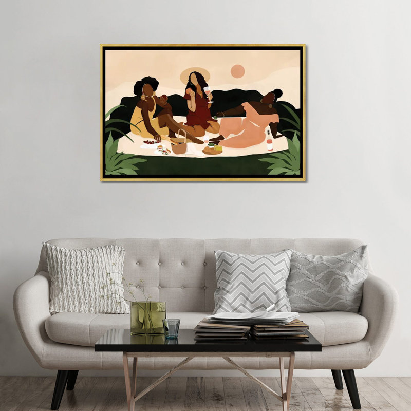 « SIS-nic » par Bria Nicole-impression d’art graphique, H 32 po x l 48 po x 1,5 po, Toile encadrée d'or, Pas de tapis