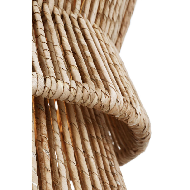 Antigua 11" Pendant in Natural Abaca, Polished Nickel
