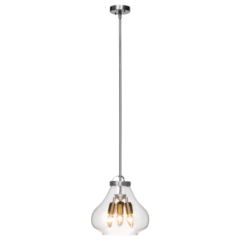 Luminaire suspendu unique en forme de larme à 3 lumières Margaret