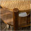 Table basse ronde avec rangement à 2 niveaux et pieds en bois massif