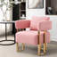 Chaise moderne rose avec pieds dorés, molleton doux pour une ambiance douillette - 2 pièces avec vestiaire, molleton de bureau, sans roulettes, rembourrage confortable