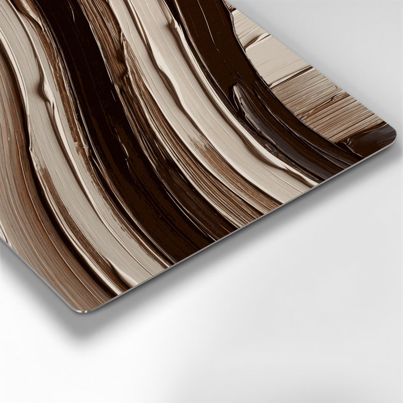 Diagonale rayures grises brun foncé, art mural en métal, H 12 po x l 12 po