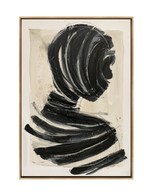 Interno Nero 2 Luxury Artwork, 150 cm H x 120 cm W, Oak