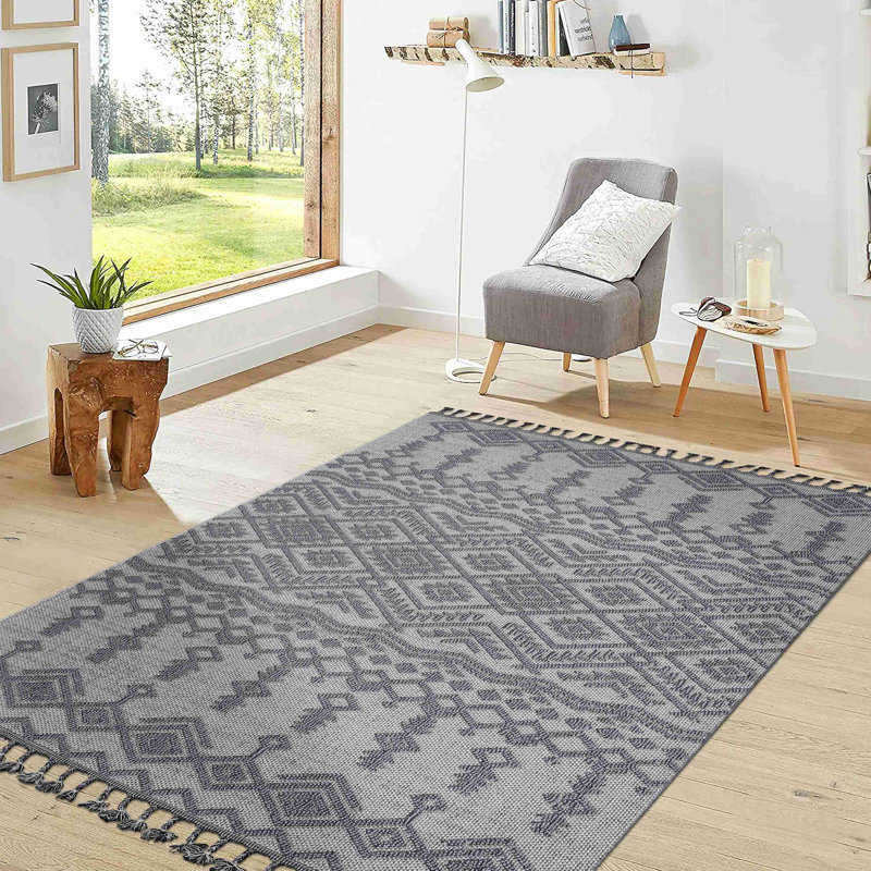 Tapis traditionnel d'intérieur / d'extérieur Guros Collection, Rectangle 6'7" x 7'9"
