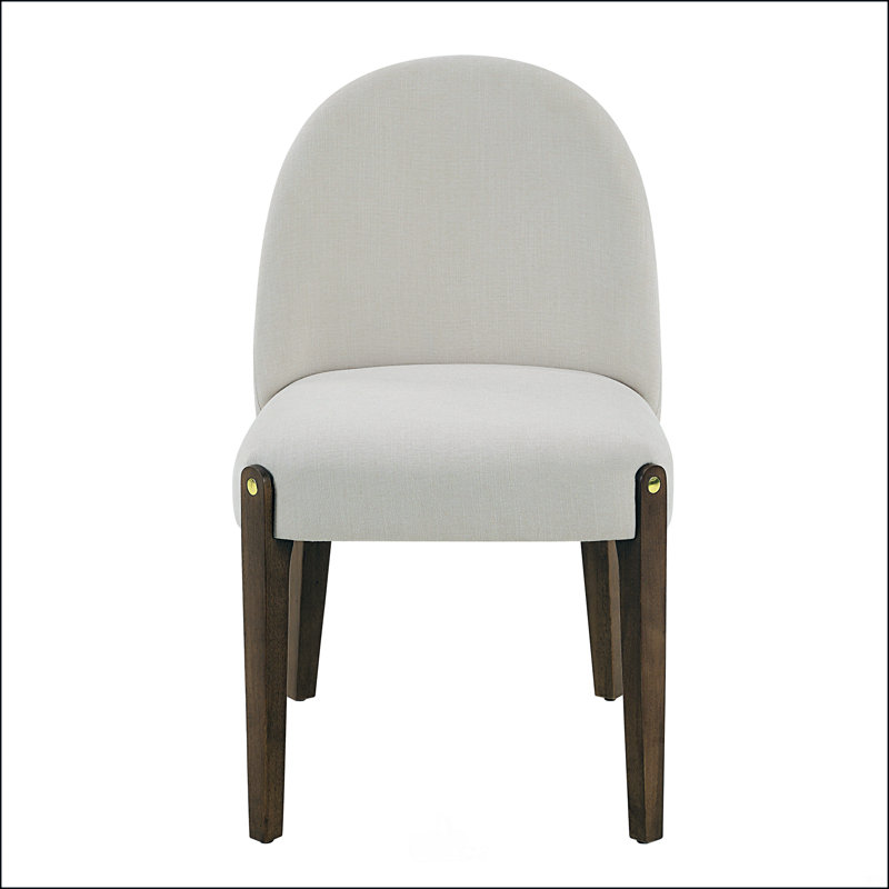 Chaise d'appoint en tissu blanc et finition chêne