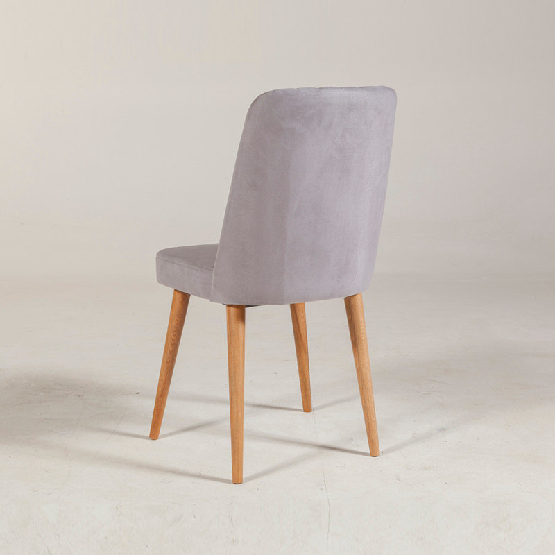 Elegant Velvet Accent Chair, Soho Grey, 18.5 x 35.0 x 18.1 inches | 100% Melamine Coated Particle Board, 0.7 inches Thick, Hornbeam Legs | Modern Design for Living Room, Bedroom, & Office Comfort