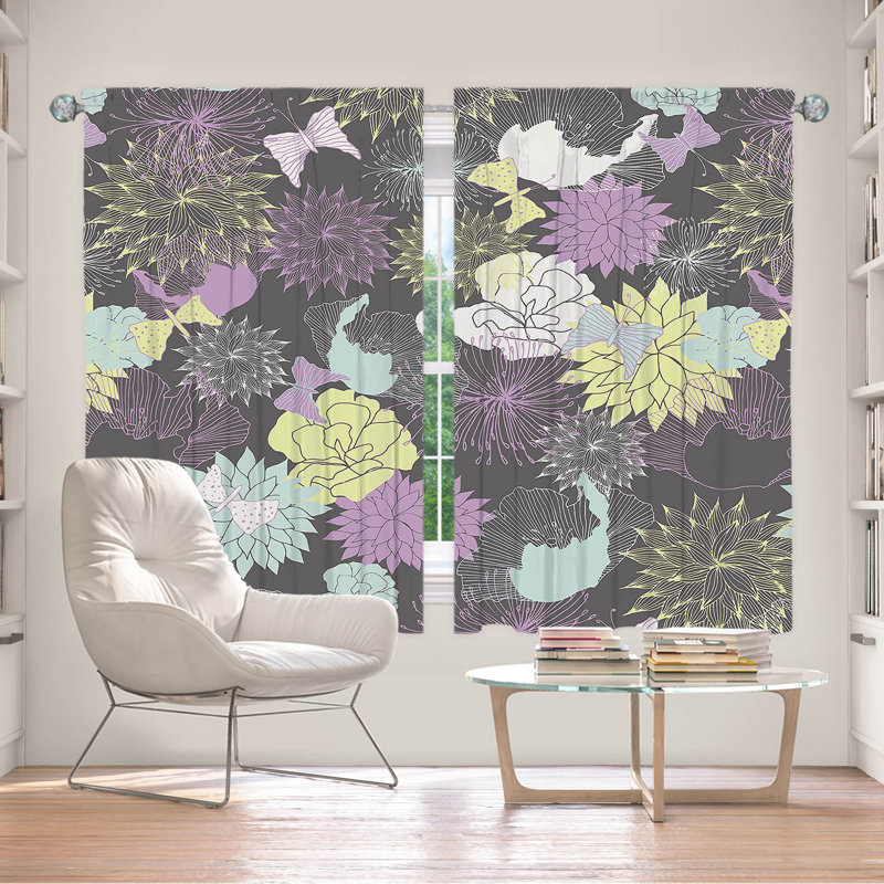 Paire de rideaux obscurcissant en polyester Bardugo, L 40 po x L 61 po