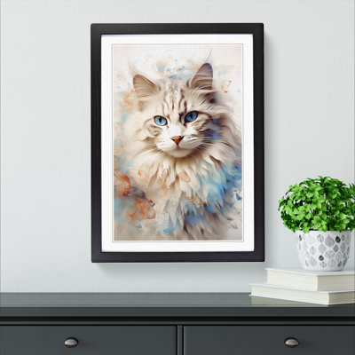 XYZ-FRM-V1223-5353 Ragdoll Cat Abstract No.2 - Single Picture Frame Print on Wood