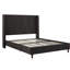 Lit tapissier moderne, grand lit, tête de lit 54 po, velours gris foncé, sans sommier, installation facile Lit élégant avec tête de lit en tissu d'ameublement en velours