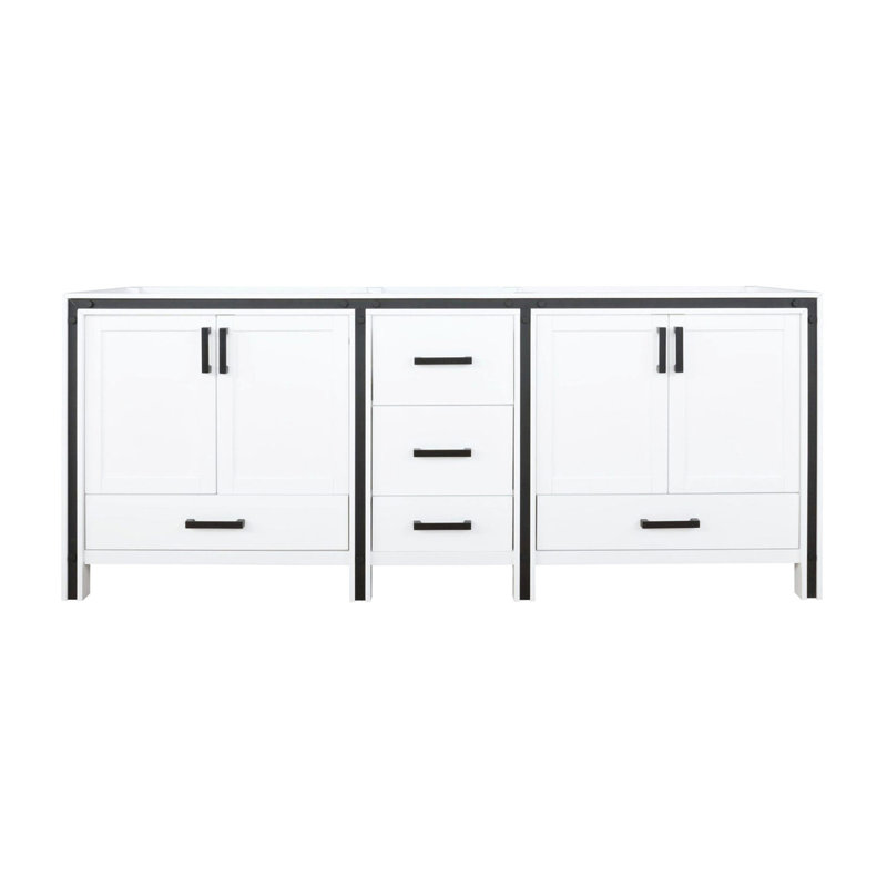 Blanc 80 po Meuble-lavabo pour salle de bain - fermeture en douceur, espace de rangement suffisant, Blanc