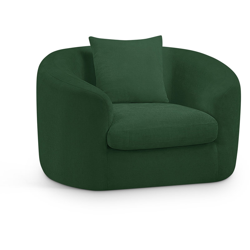 Chaise en tissu Penelope Chenille, Tissu chenille vert