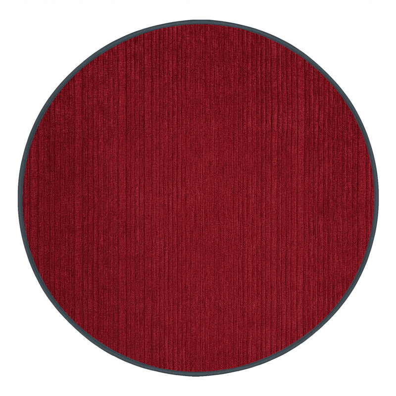 Machine Washable Solid Red Area Rug, Round 6'