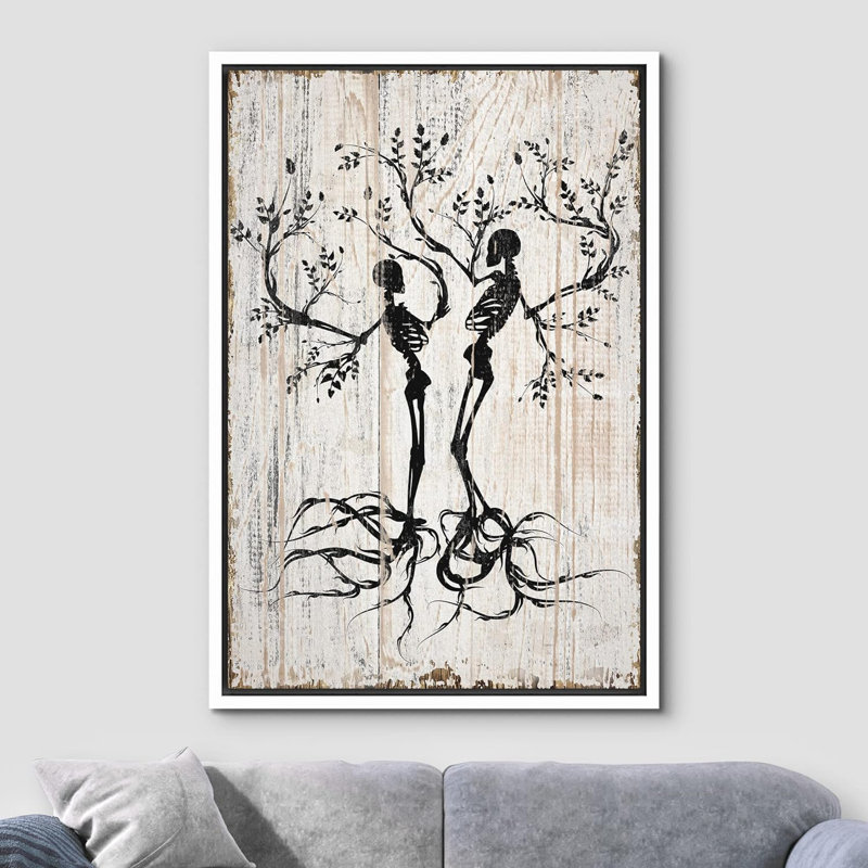 Moody Skull, H 24 po x l 36 po x P 1,5 po, Cadre blanc
