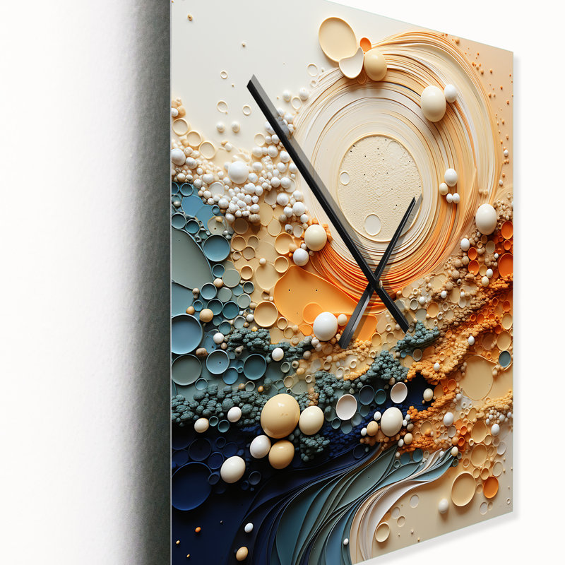 Horloge murale Serene Sands II - Abstract Collages, H 32 po x l 16 po x P 1 po