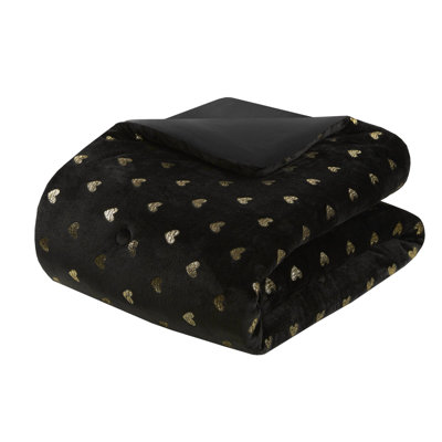 3 édredon ultraléger noir / or avec 2 taies décoratives et coussin décoratif pour lit simple / simple TG, coussin ultra doux TG, noir / doré, rembourrage, - étiqueté, lavable à la machine