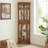 Corner Curio Cabinet Lighted Display With Tempered Glass, Adjustable Shelves, And Beaded Decor For Elegant Storage-937502267