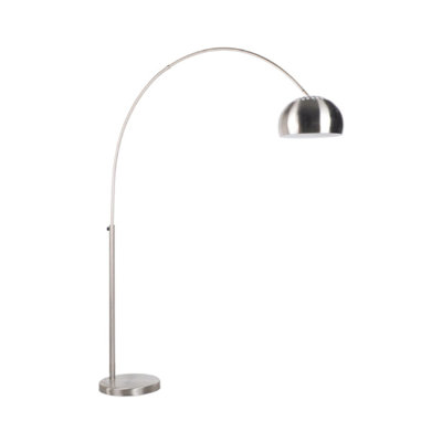 Lampe sur pied arquée en métal brossé
