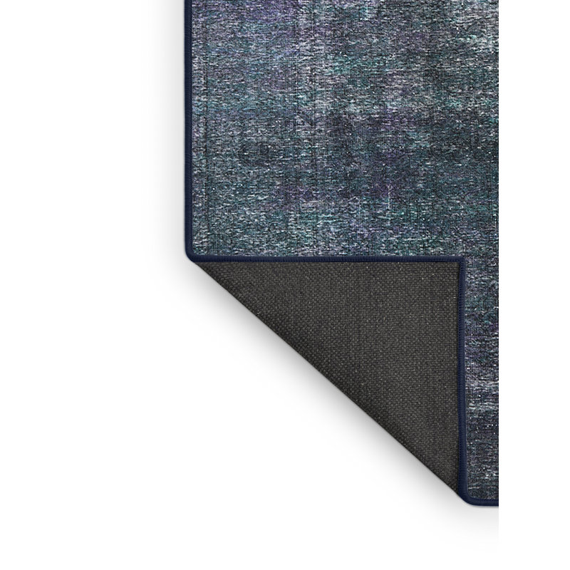 Tapis oriental bleu sarcelle / noir, Rectangle 7 pi x 10 pi