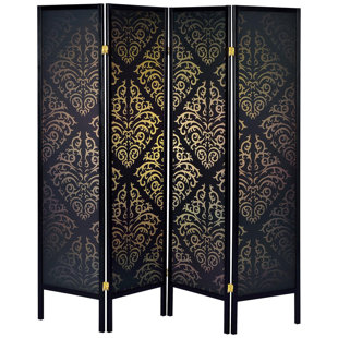 Cloison noire à 4 compartiments pour l'intimité - Style traditionnel avec un charmant design de 70,87 po de hauteur qui bloque l'intriguant 70,87 po, 69,5 po et 0,73 po