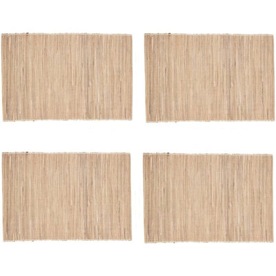 Ensemble de 4 napperons 14 po x l 20 po Natural Water Tissed Natural