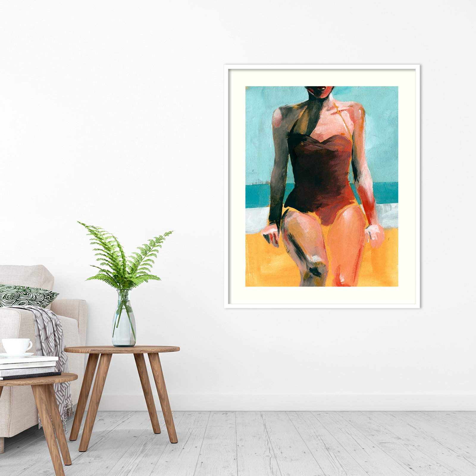 Vintage Swim II by Paxton Parker, White Framed Paper, 20" H x 17" W
