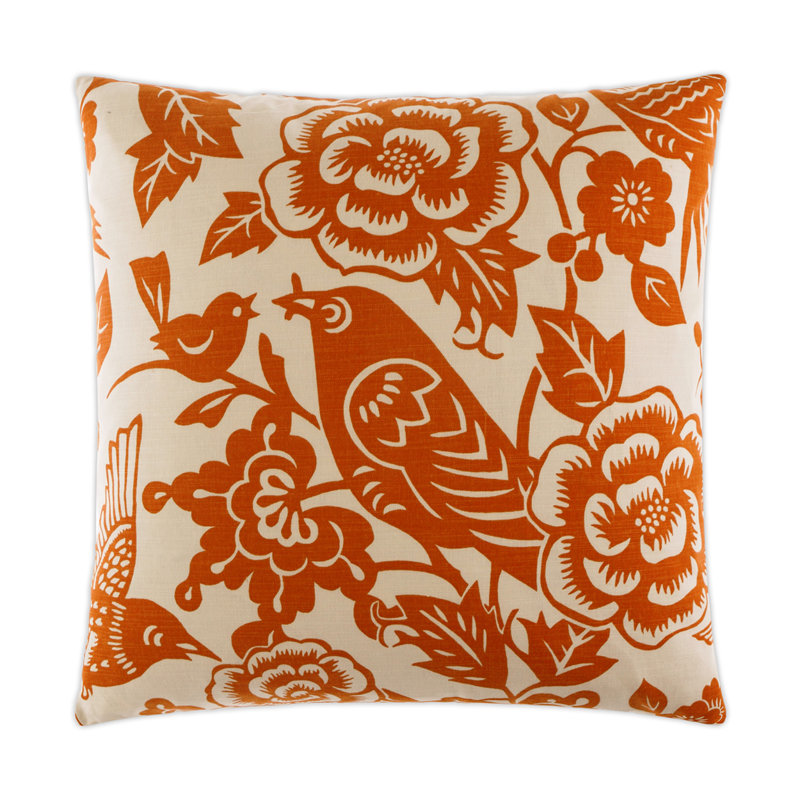 Billybird Decorative Throw Pillow, Tangerine, 22"H x 22"W